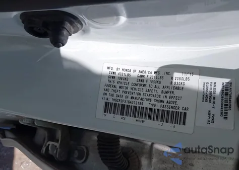 2016 Honda Accord Sport из США, поврежденный, VIN 1HGCR2F51GA072199